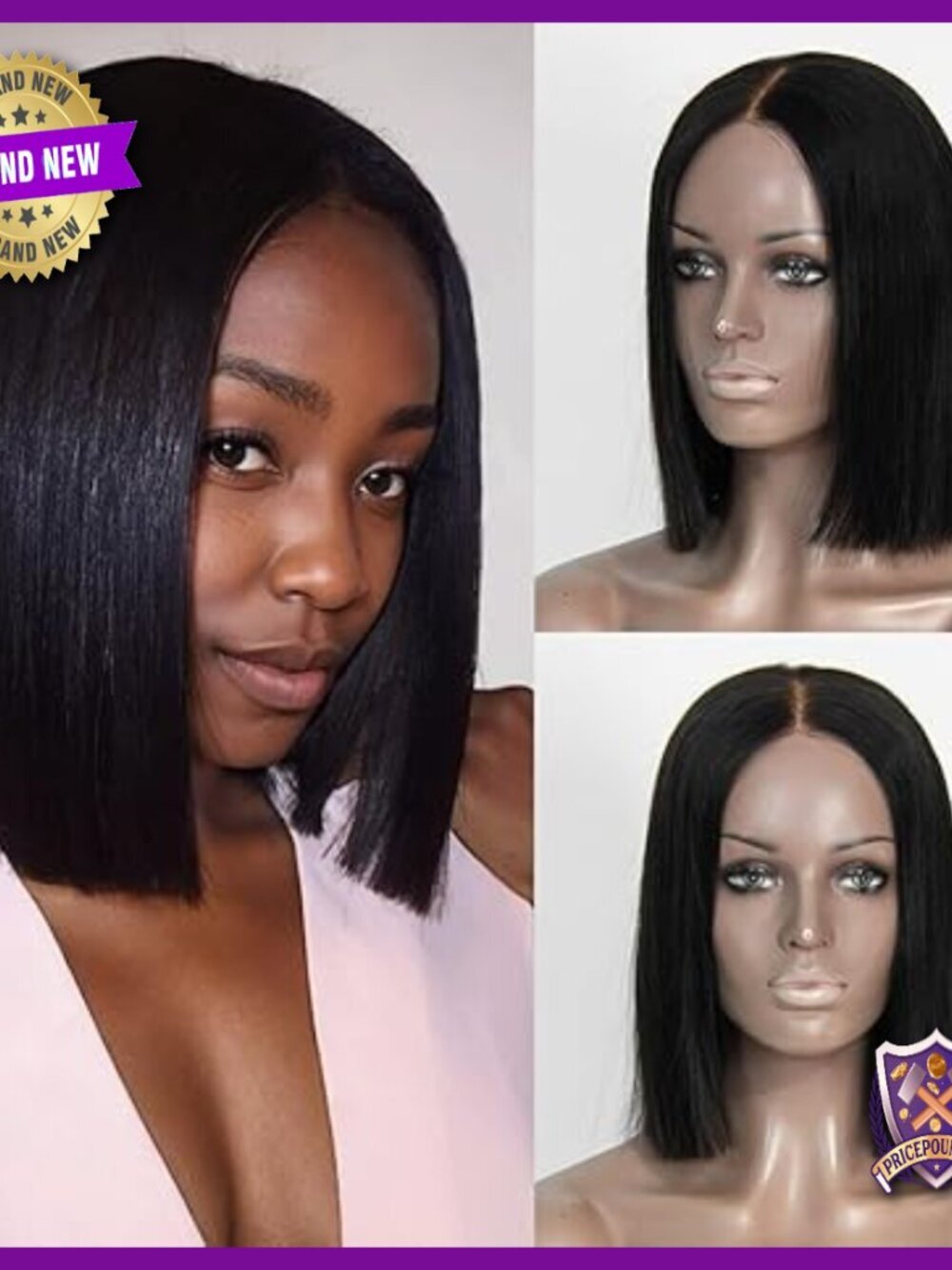 Glueless Human Hair Bob Wig 10 Inch Brazilian Virgin Hair HD Lace Closure